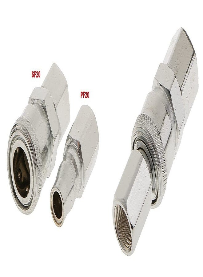 MINSALES وصلات سريعة الفك لخرطوم خط الهواء المضغوط MINSALES® QRC SP20+PP20 1/4 بوصة BSP (مجموعة من 5 قطع) - Image 4